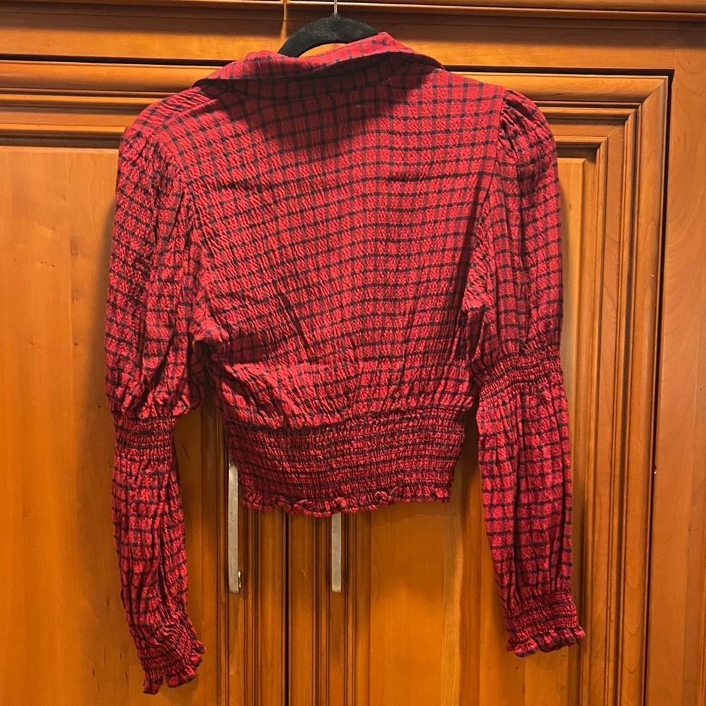 Zara Cropped Plaid Top - Picture 4 of 5